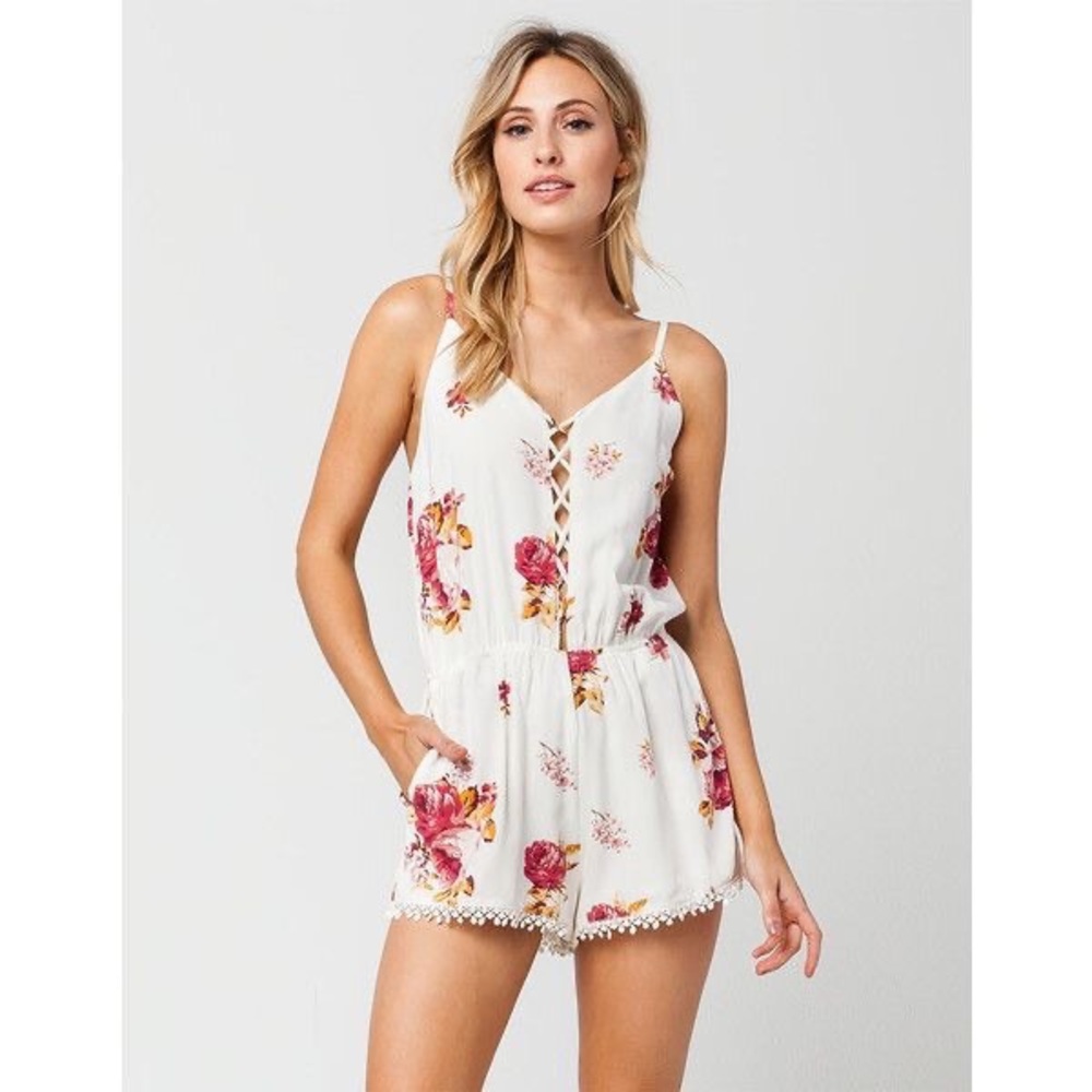 White Floral Romper